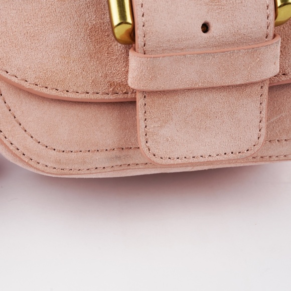 New J.CREW Crossbody Buckle Bag in Italian Suede in Blush Pink - Picture 4 of 9